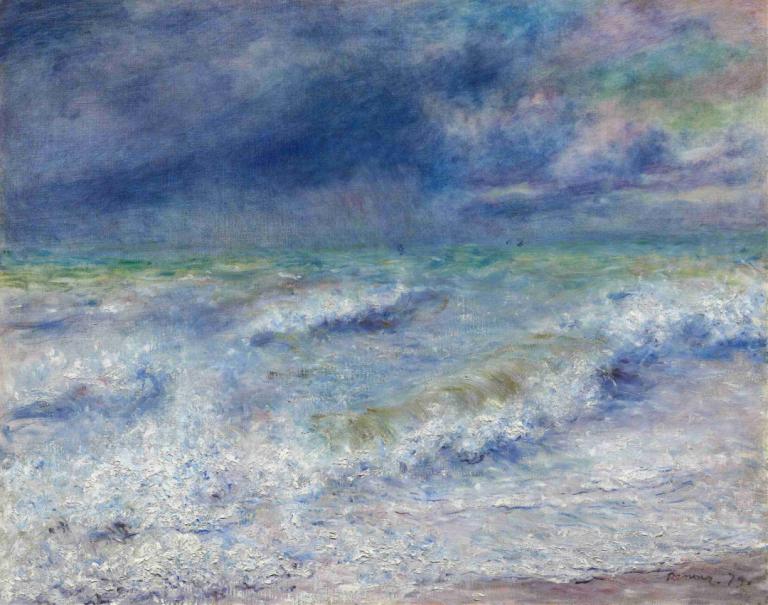 Seascape,Havslandskap,Pierre-Auguste Renoir,Oljemålning,Oljemålning, inga människor, vågor