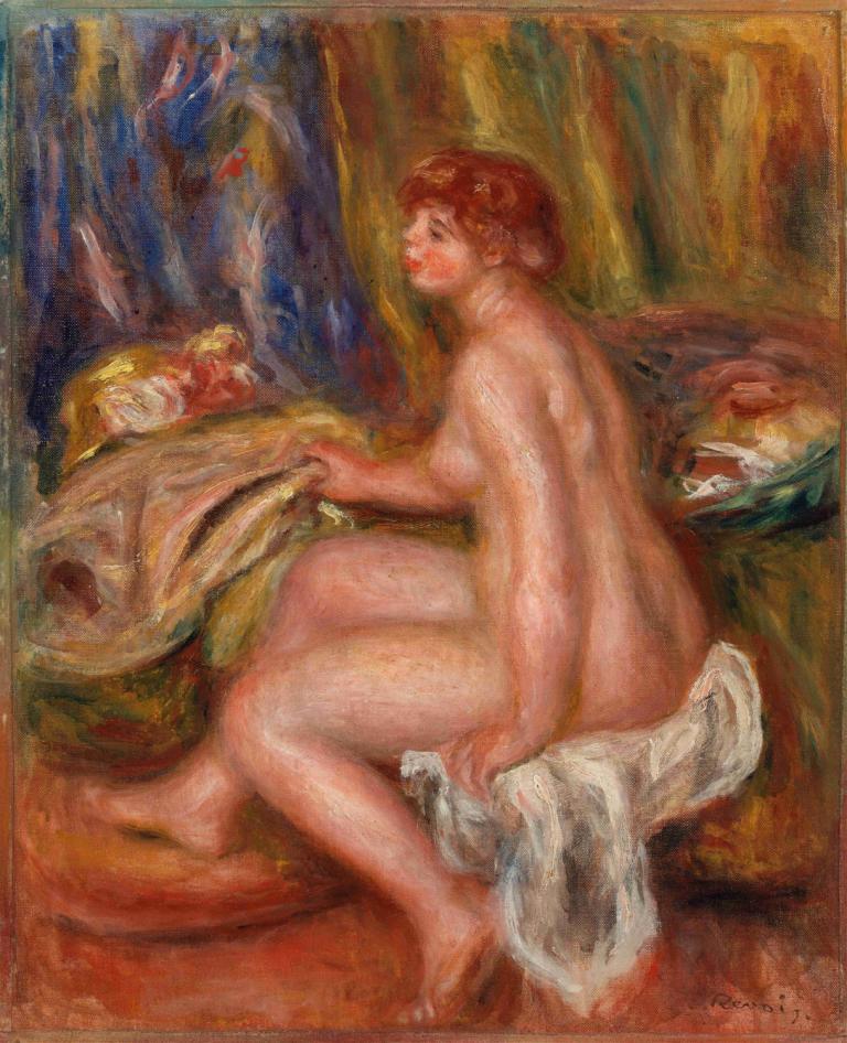 Seated Female Nude, Profile View (Femme nue assise, vue de profil),Akt kobiecy w pozycji siedzącej