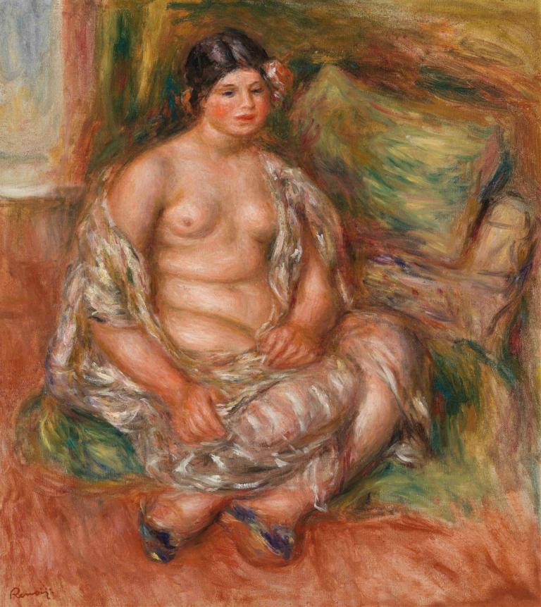 Seated Odalisque (Odalisque assise),Odaliska w pozycji siedzącej,Pierre-Auguste Renoir,Obraz olejny