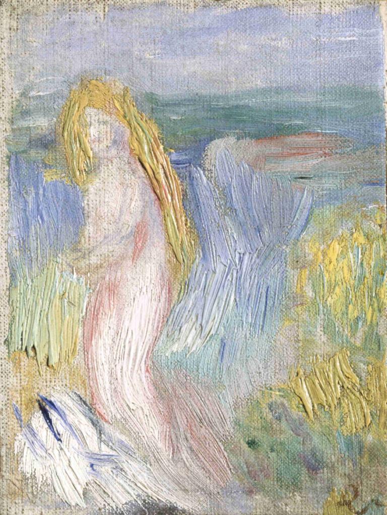 Small Study for a Nude,Mala študija akta,Pierre-Auguste Renoir,Oljna slika,Oljna slika, blond lasje