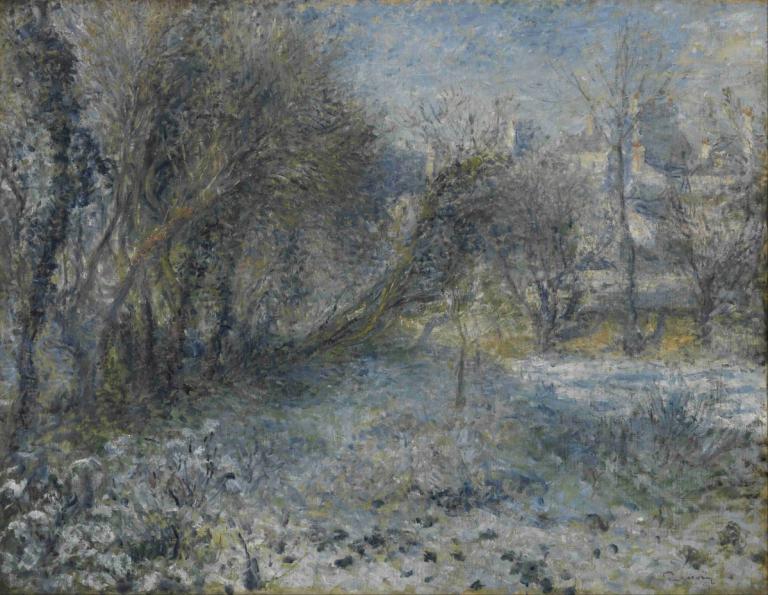 Snow-covered Landscape,Zasnežena pokrajina,Pierre-Auguste Renoir,Oljna slika,Oljna slika, brez ljudi, kulisa