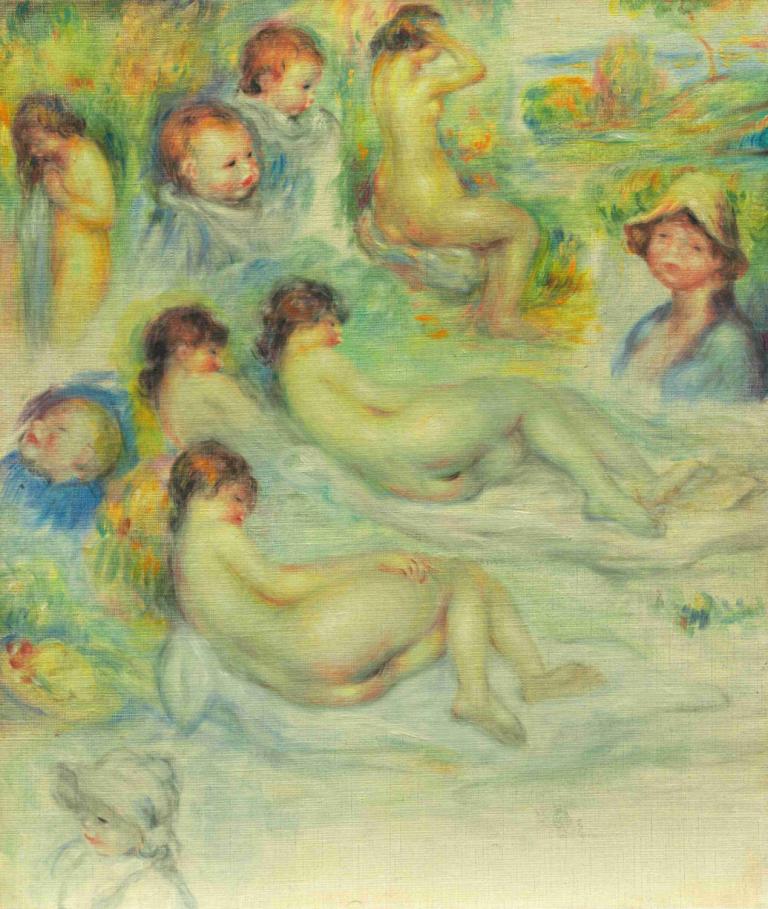 Studies of Pierre Renoir; His Mother, Aline Charigot; Nudes; and Landscape,피에르 르누아르 연구, 그의 어머니 알린 샤리고, 누드