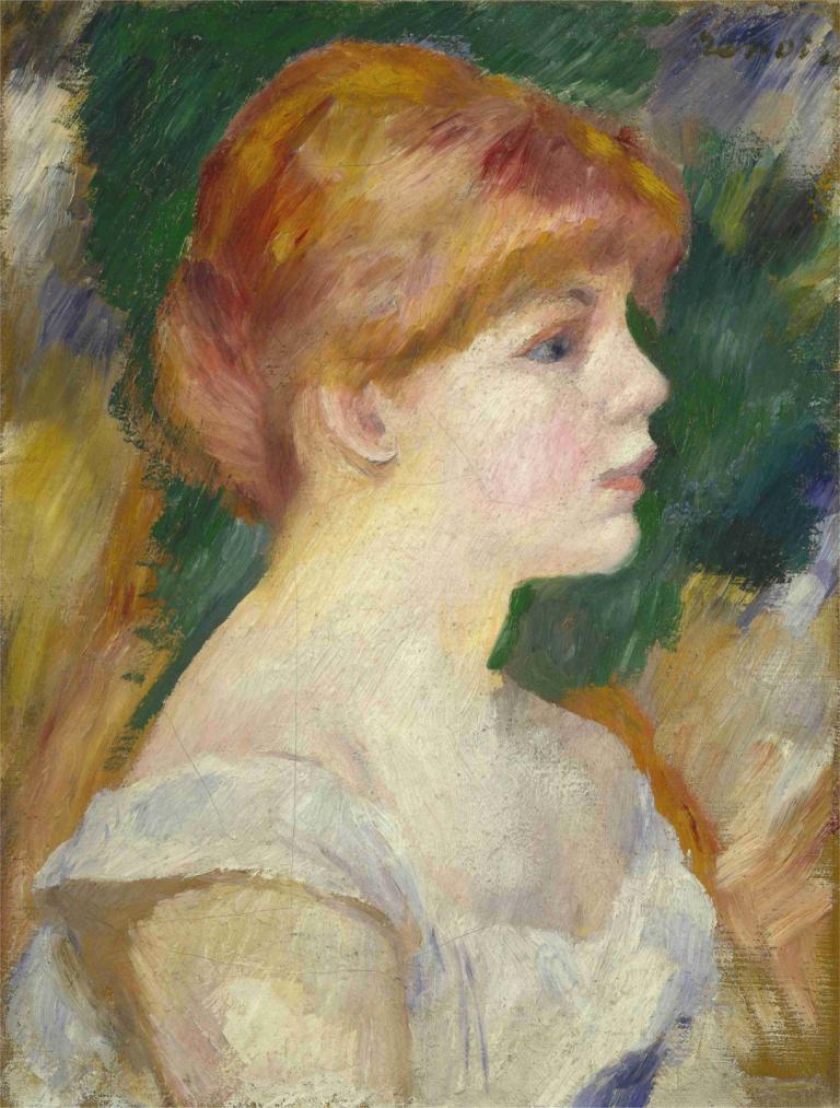 Suzanne Valadon,수잔 발라돈,Pierre-Auguste Renoir,피에르 오귀스트 르누아르,오일 페인팅,오일 페인팅, 여자 1명, 독주, 프로필, 전통 미디어, 상체, 회화 (중)