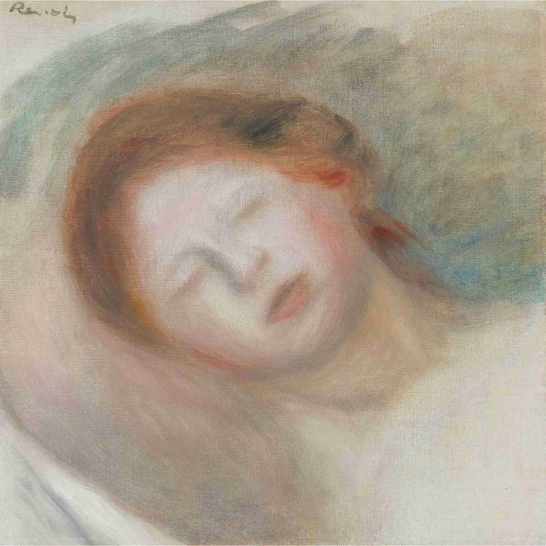 Tête De Femme,Kepala Perempuan,Pierre-Auguste Renoir,Lukisan cat minyak,Lukisan cat minyak, solo