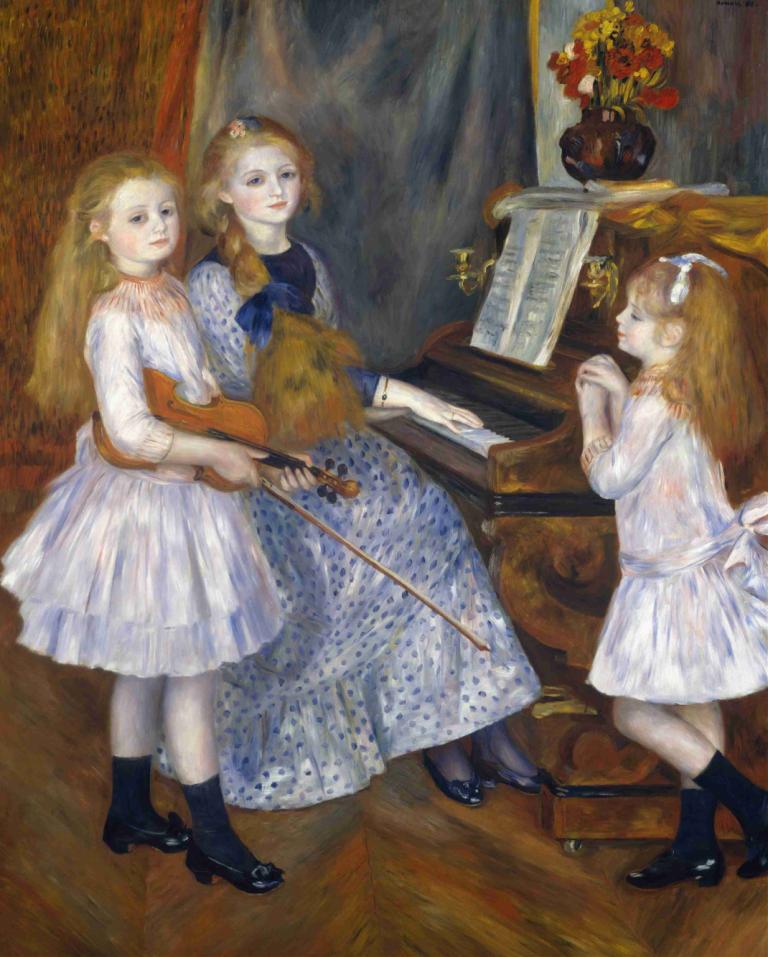 The Daughters of Catulle Mendès,Hčere Catulle Mendès,Pierre-Auguste Renoir,Oljna slika,Oljna slika