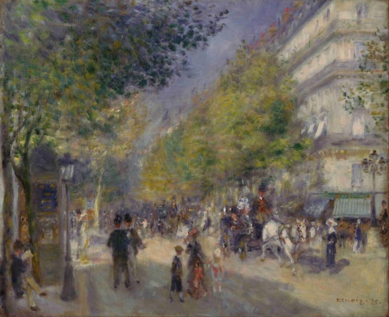 The Grands Boulevards,Veliki bulvarji,Pierre-Auguste Renoir,Oljna slika,Oljna slika, več fantov, 6+ fantje