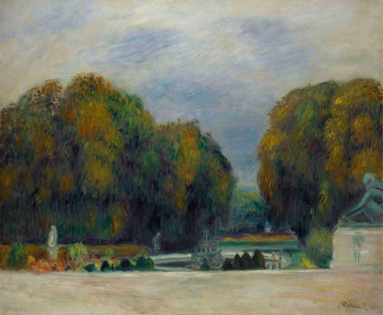 Versailles,Pierre-Auguste Renoir,Lukisan cat minyak,Lukisan cat minyak, pohon, media tradisional