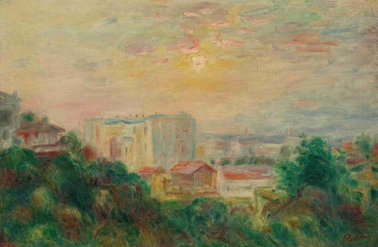 Vue De Montmartre,Pierre-Auguste Renoir,Lukisan cat minyak,Lukisan cat minyak, tidak ada manusia