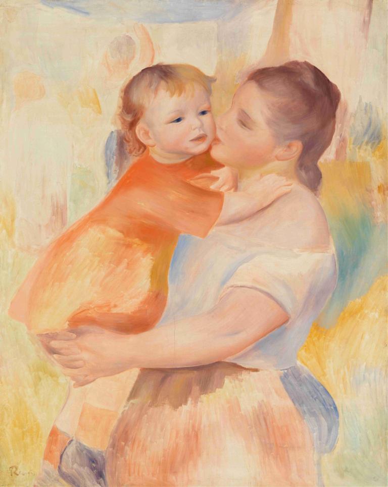 Washerwoman and Child (La Blanchisseuse et son enfant),Wanita Pencuci dan Anak,Pierre-Auguste Renoir