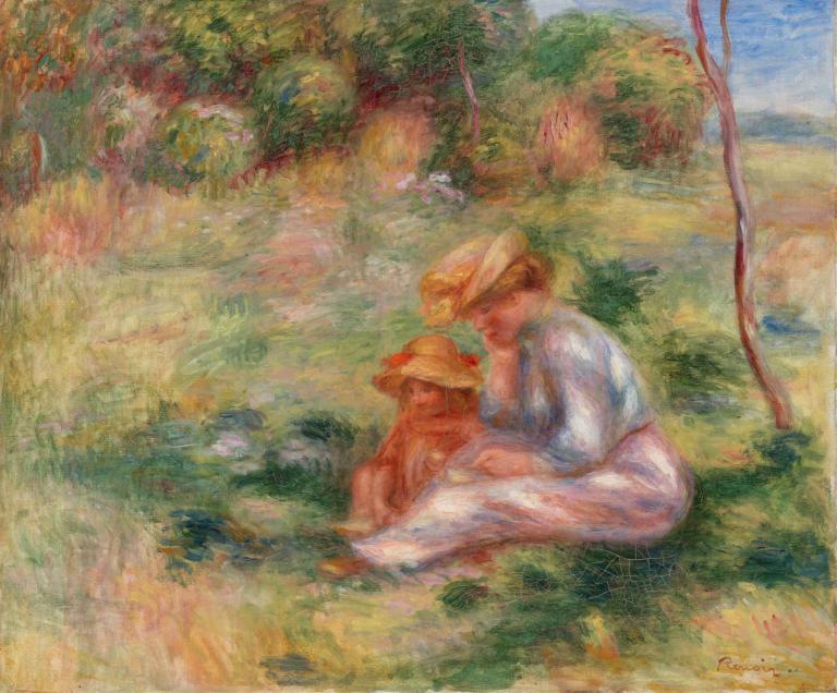 Woman and Child in the Grass (Femme avec enfant sur l'herbe),Perempuan dan Anak di Padang Rumput