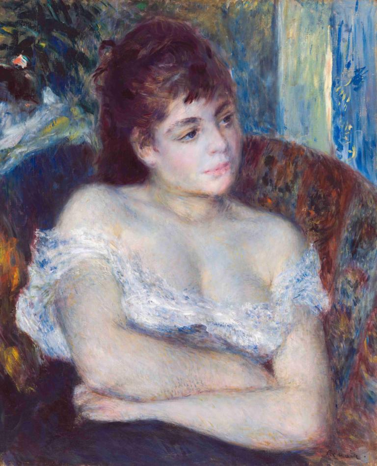 Woman in an Armchair,Wanita di Kursi berlengan,Pierre-Auguste Renoir,Lukisan cat minyak,Lukisan cat minyak