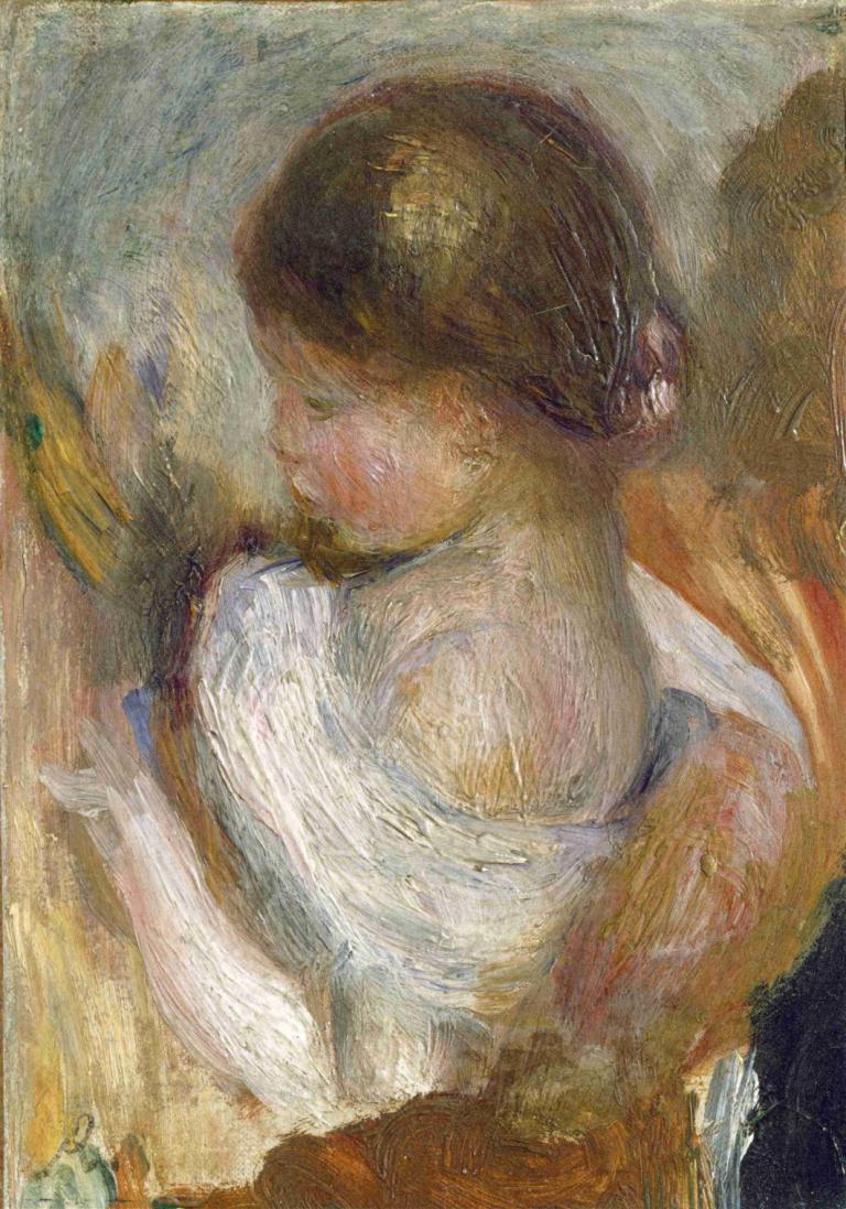 Young Girl Reading,Gadis Muda Membaca,Pierre-Auguste Renoir,Lukisan cat minyak,Lukisan cat minyak, solo