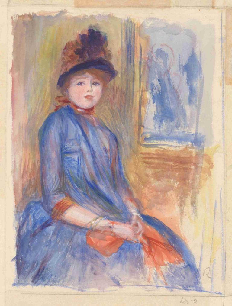 Young Girl in a Blue Dress,Gadis Muda Bergaun Biru,Pierre-Auguste Renoir,Lukisan cat minyak