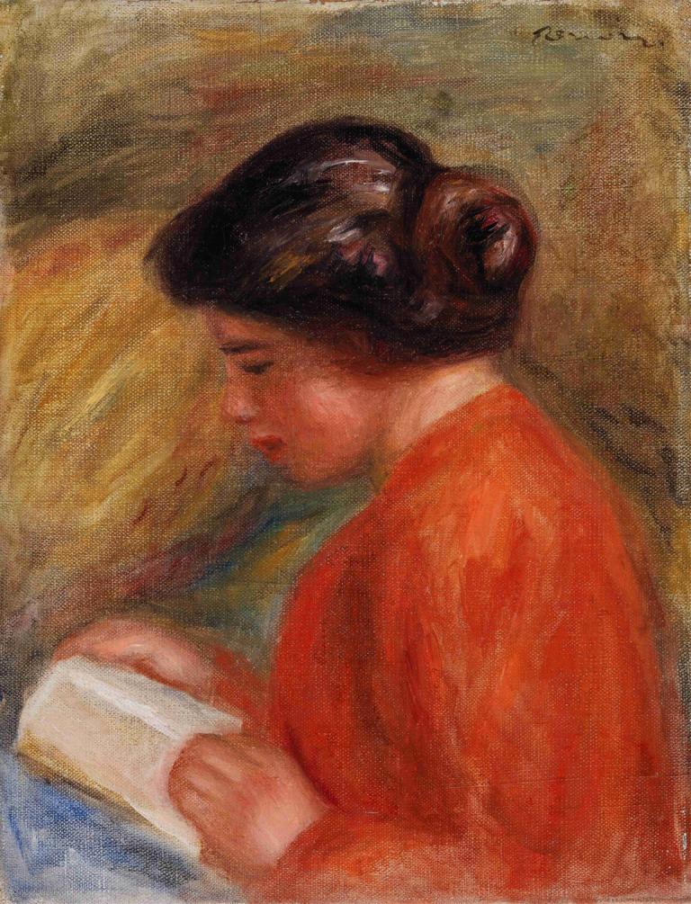 Young Woman Reading (Jeune femme lisant, buste),Wanita Muda Membaca (Jeune femme lisant, buste)