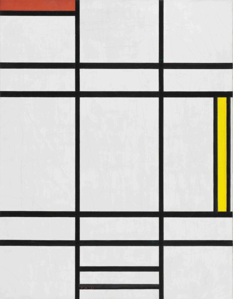 Composition in White, Red, and Yellow,白色、红色和黄色构成,Piet Mondrian,皮特-蒙德里安,插画,插画, 1个女孩, 独奏