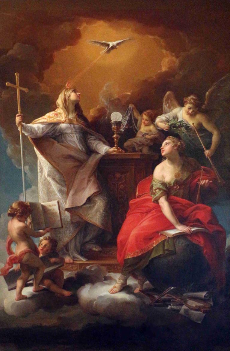 Allegory Of Religion,Pompeo Batoni,Oil Painting,Oil Painting, fine art parody, multiple boys, wings, cloud