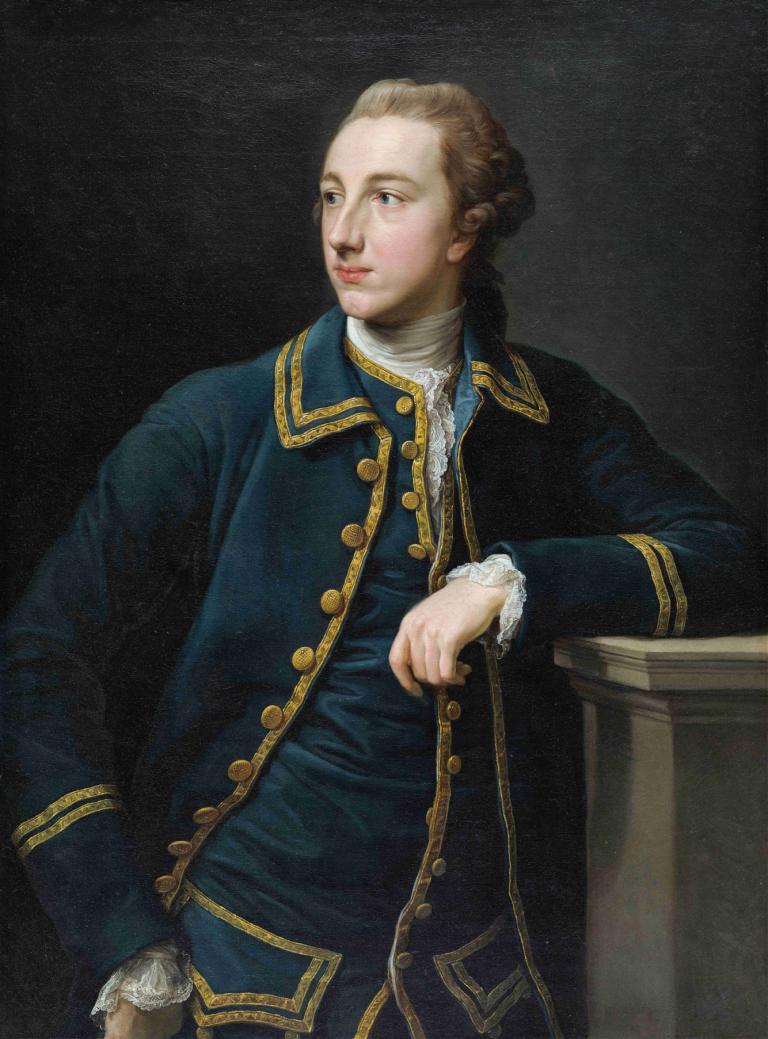 Portrait of a Man in a Green Suit,Porträt eines Mannes in einem grünen Anzug,Pompeo Batoni,Ölgemälde