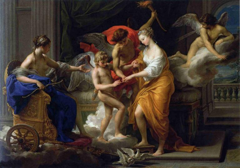 The Marriage Of Cupid And Psyche,큐피드와 프시케의 결혼,Pompeo Batoni,폼페이 바토니,오일 페인팅,오일 페인팅, 미술 패러디, 풍자적 개작 시문, 날개