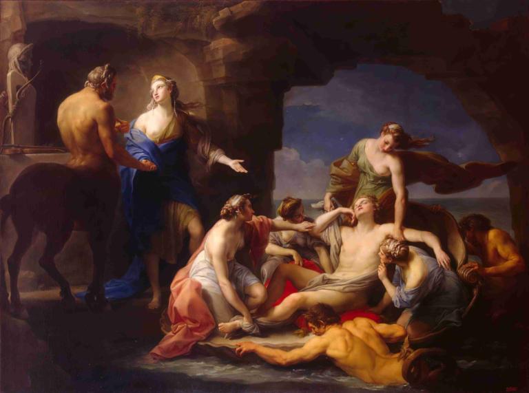 Thetis Takes Achilles From The Centaur Chiron,Thetis ottaa Akhilleksen kentaurilta Chironilta,Pompeo Batoni