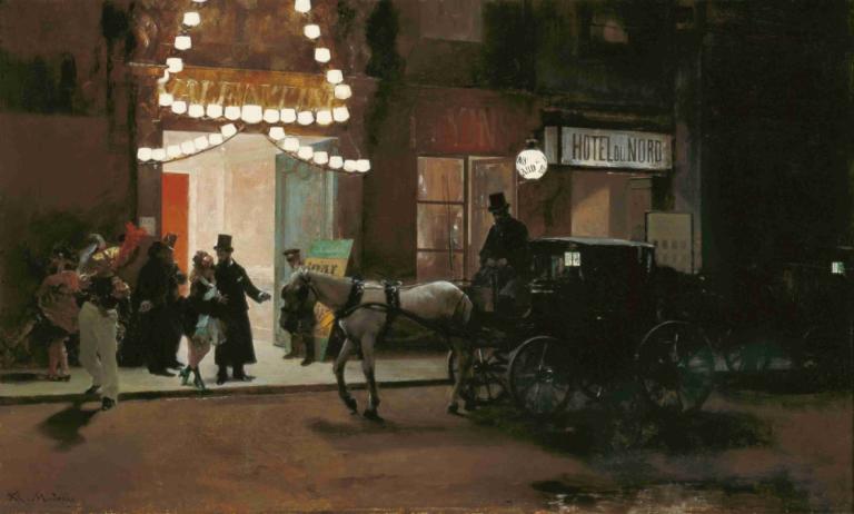 Leaving the Masked Ball,Verlassen des Maskenballs,Raimundo de Madrazo y Garreta,Ölgemälde,Ölgemälde