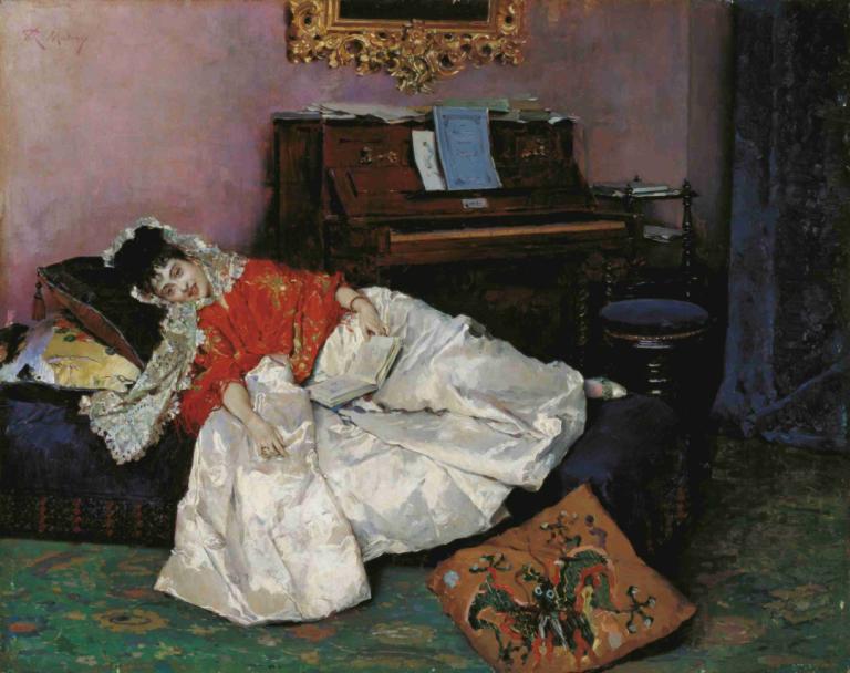 The Reading (Aline Masson),La lettura (Aline Masson),Raimundo de Madrazo y Garreta,Pittura ad olio