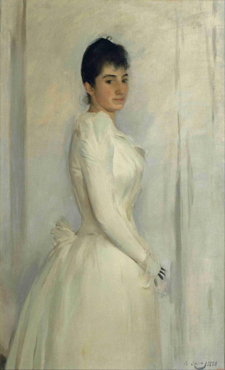 Portrait Of Montserrat Carbó,Montserrat Carbó'nun Portresi,Ramón Casas,Ramon Casas,Yağlı boya,Yağlı boya