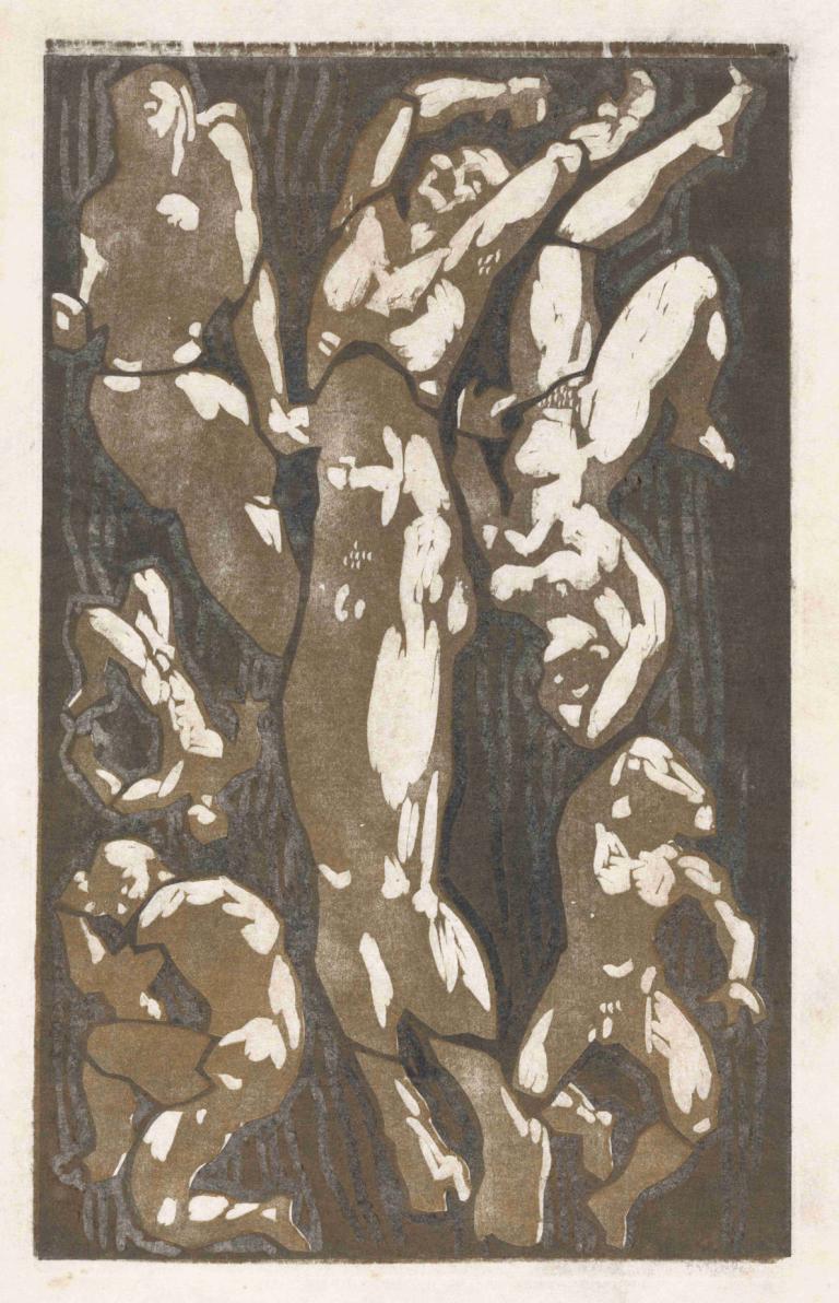 Compositie met zes menselijke figuren,Komposition med sex människofigurer,Reijer Stolk,Illustration