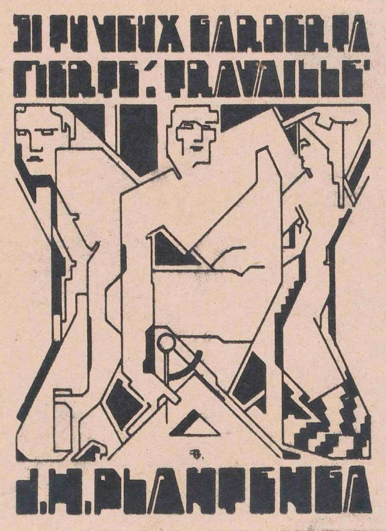 Ex libris van J.H. Plantenga,Ex libris de J.H. Plantenga,Reijer Stolk,Ilustrație,Ilustrație, monocrom