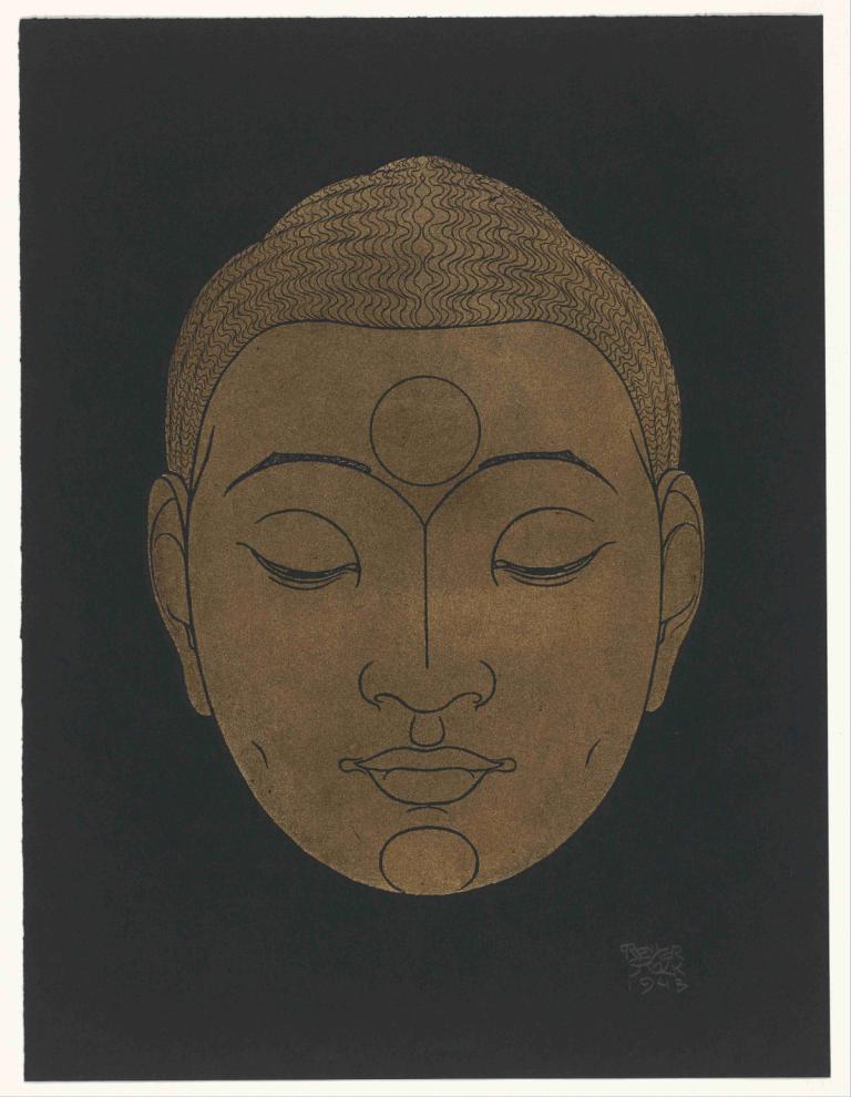 Head of Buddha,Testa di Buddha,Reijer Stolk,Illustrazione,Illustrazione, assolo, 1 ragazzo, focus maschile