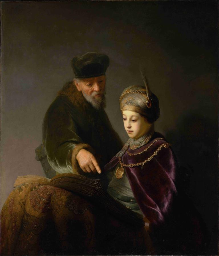 A Young Scholar and his Tutor,Ein junger Gelehrter und sein Tutor,Rembrandt van Rijn,Ölgemälde,Ölgemälde