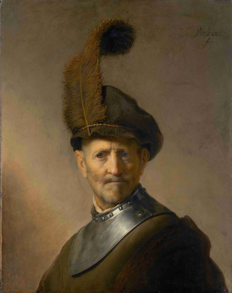 An Old Man in Military Costume,Ein alter Mann in Militärtracht,Rembrandt van Rijn,Ölgemälde,Ölgemälde, Solo