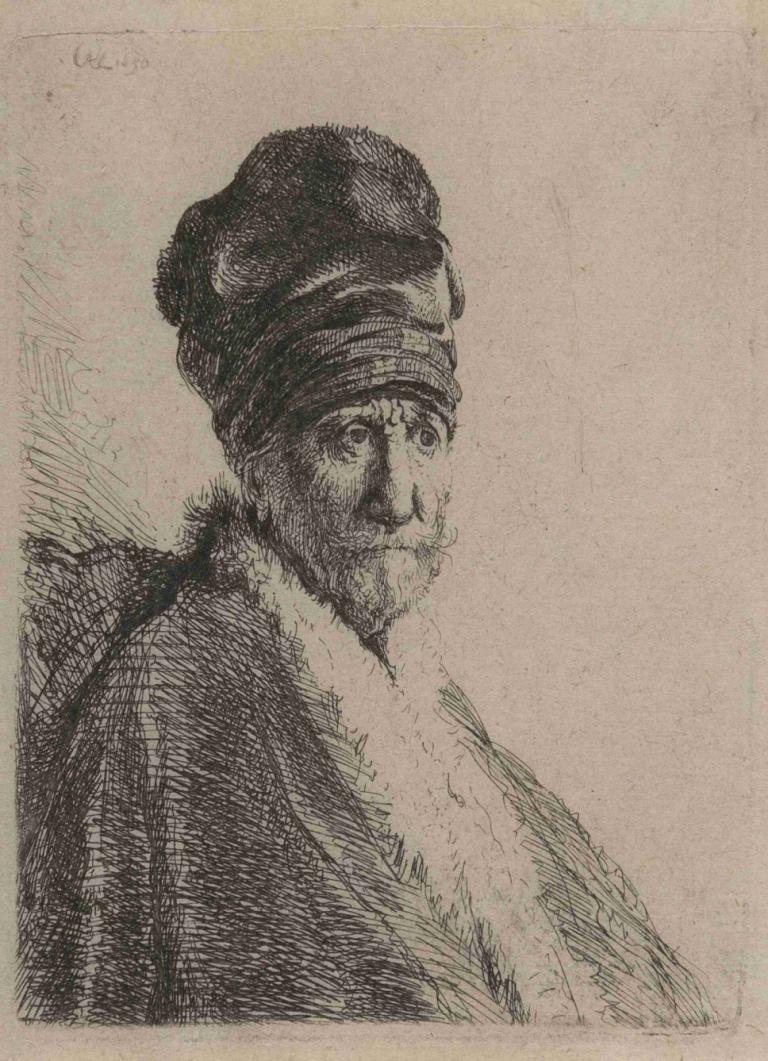 Bust of a man wearing a high cap, the artist's father,Büste eines Mannes mit einer hohen Mütze