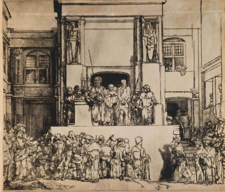 Christ Presented to the People ('The Ecce Homo'),백성에게 나타난 그리스도('에체 호모'),Rembrandt van Rijn,렘브란트 반 라인,동판 에칭