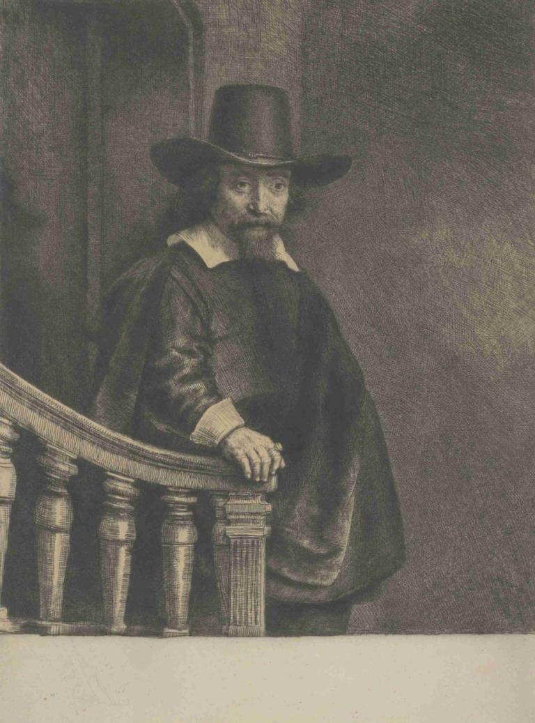 Ephraim Bonus, Jewish Physician,Ephraim Bonus, jüdischer Arzt,Rembrandt van Rijn,Kupferstich,Kupferstich