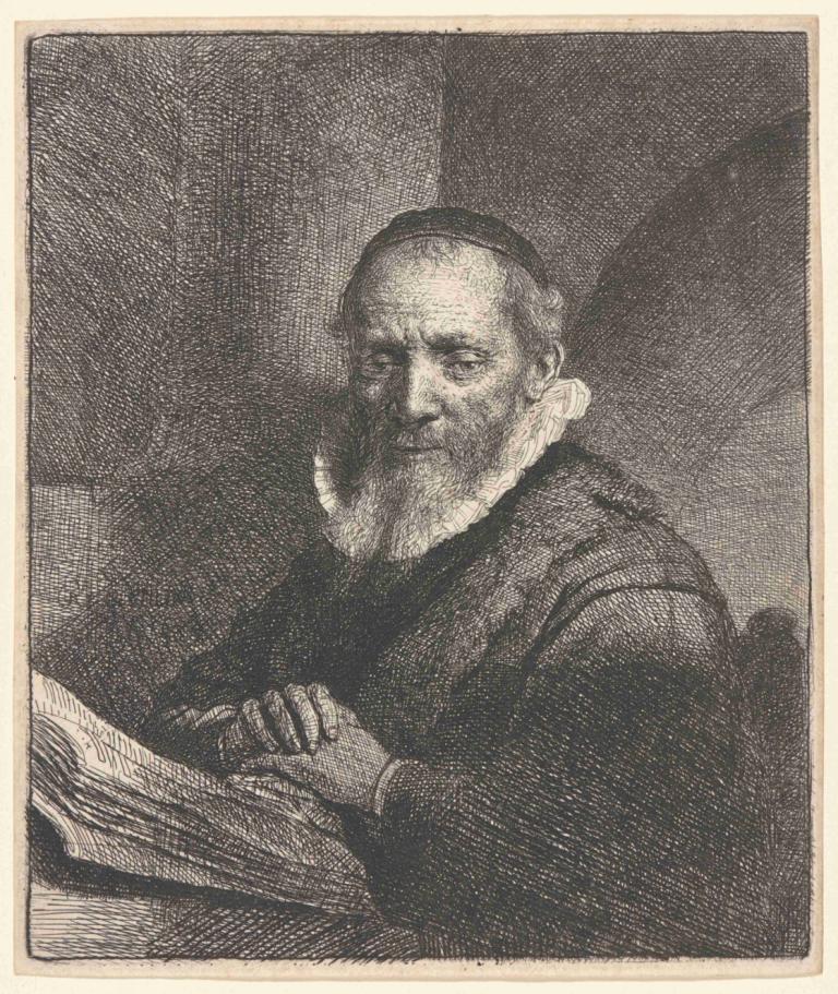 Jan Cornelis Sylvius, Preacher,Jan Cornelis Sylvius, Prediger,Rembrandt van Rijn,Kupferstich,Kupferstich