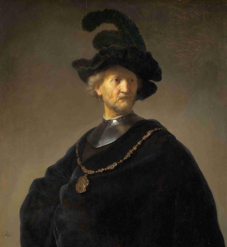 Old Man with a Gold Chain,Vanha mies kultaketjun kanssa,Rembrandt van Rijn,Öljymaalaus,Öljymaalaus, yksin