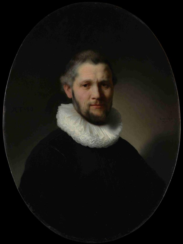 Portrait of a Man,Rembrandt van Rijn,Oil Painting,Oil Painting, 1boy, solo, male focus, facial hair