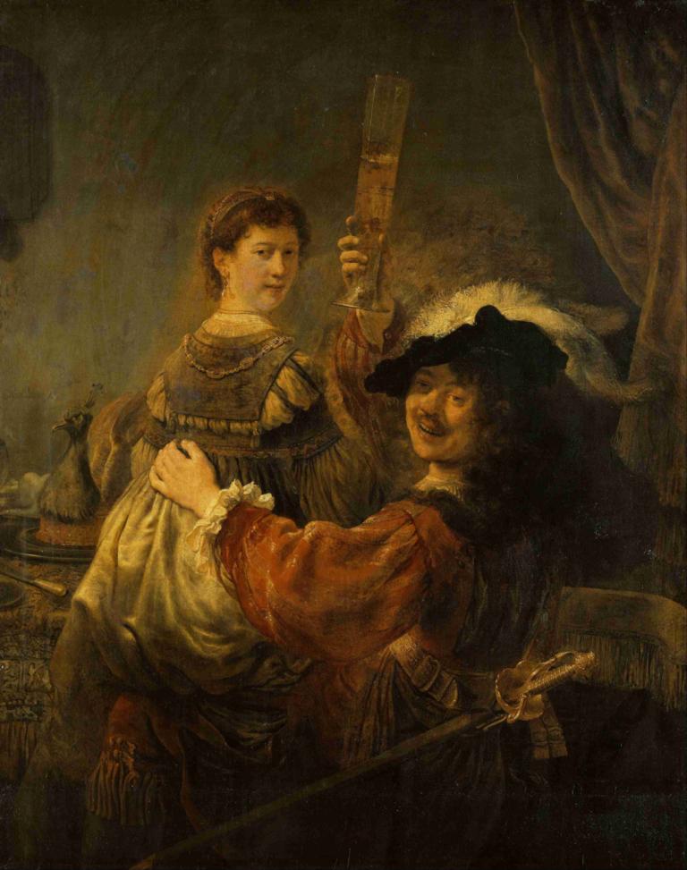 Rembrandt and Saskia in the Scene of the Prodigal Son,Rembrandt et Saskia dans la scène du fils prodigue