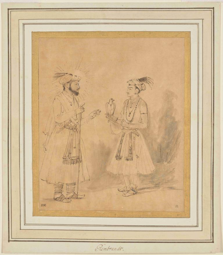 Shah Jahan and Dara Shikoh,Shah Jahan et Dara Shikoh,Rembrandt van Rijn,Gravure sur cuivre,Gravure sur cuivre