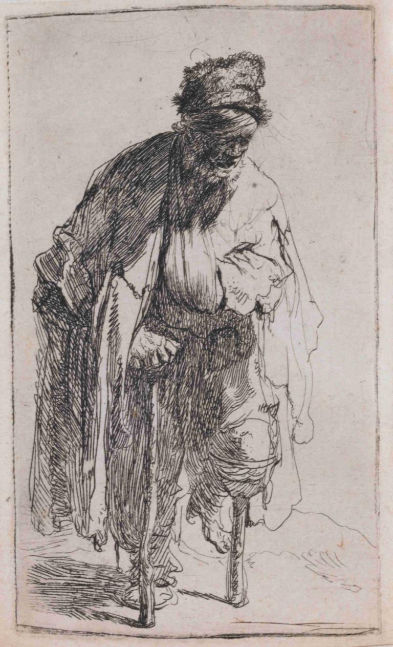 The Beggar with a Wooden Leg,De bedelaar met het houten been,Rembrandt van Rijn,Koperplaatetsing