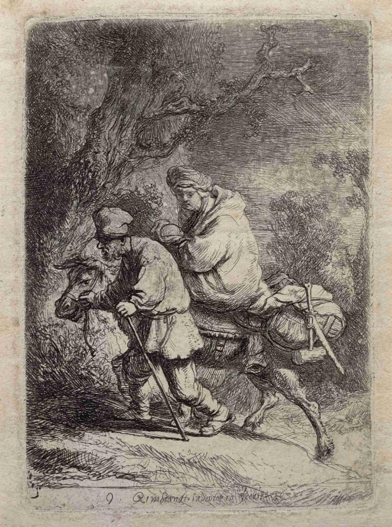 The Flight into Egypt,Penerbangan ke Mesir,Rembrandt van Rijn,Pengetsaan Pelat Tembaga