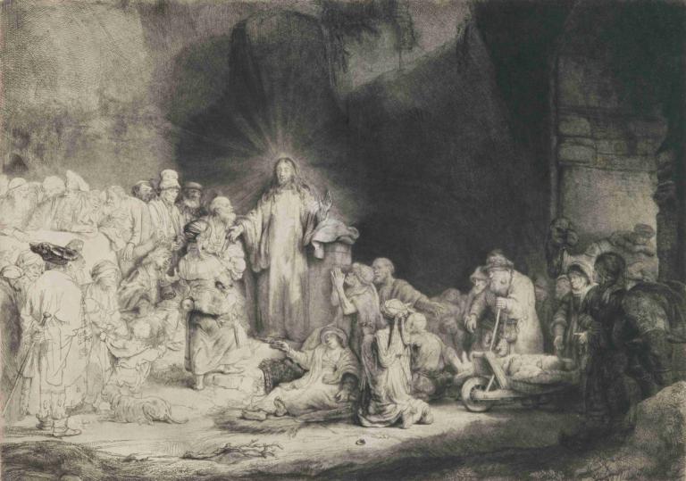 The Hundred Guilder Print,Cetakan Seratus Gulden,Rembrandt van Rijn,Pengetsaan Pelat Tembaga