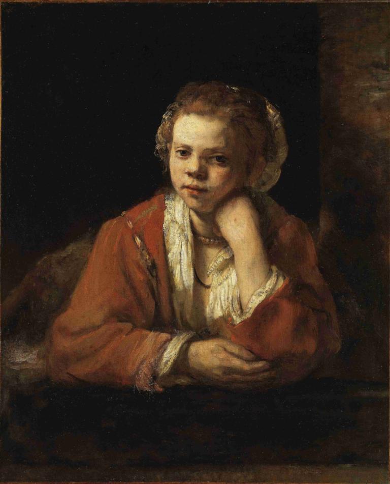 The Kitchen Maid,Rembrandt van Rijn,Oil Painting,Oil Painting, solo, fine art parody, male focus, 1boy