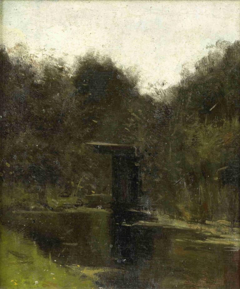 Corner of a Pond near Breukelen,Richard Nicolaüs Roland Holst,Illustration,Illustration, scenery, no humans