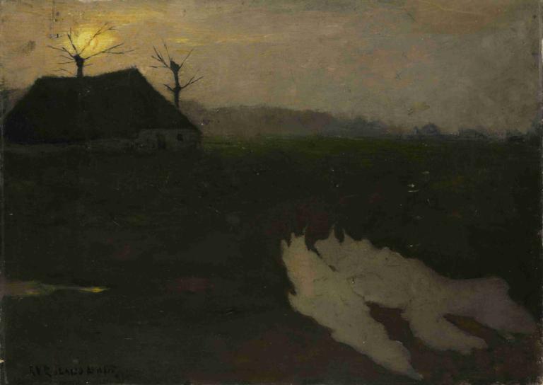 Landscape by Moonlight,Landschaft bei Mondlicht,Richard Nicolaüs Roland Holst,Abbildung,Abbildung