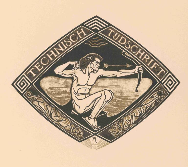 Omslagontwerp voor; Technisch Tijdschrift, 1914,Cover design til; Teknisk Tidsskrift, 1914