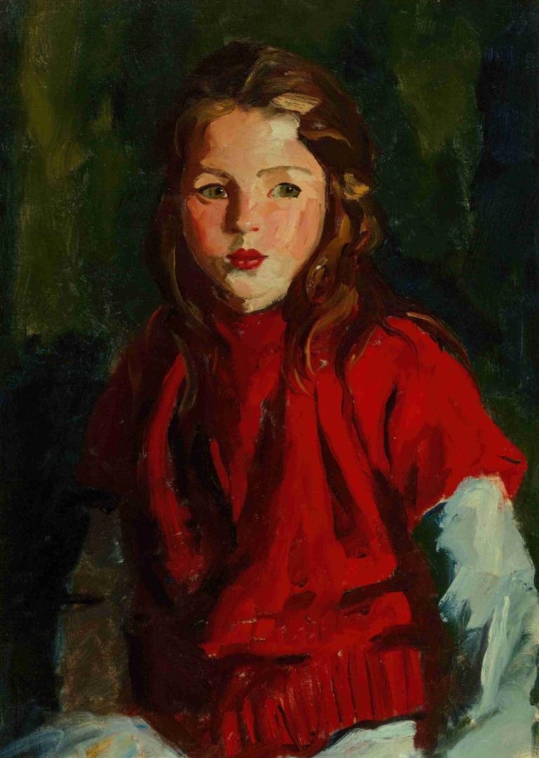 Blond Bridget Lavelle,Bridget Lavelle bionda,Robert Henri,Pittura ad olio,Pittura ad olio, 1 ragazza, assolo