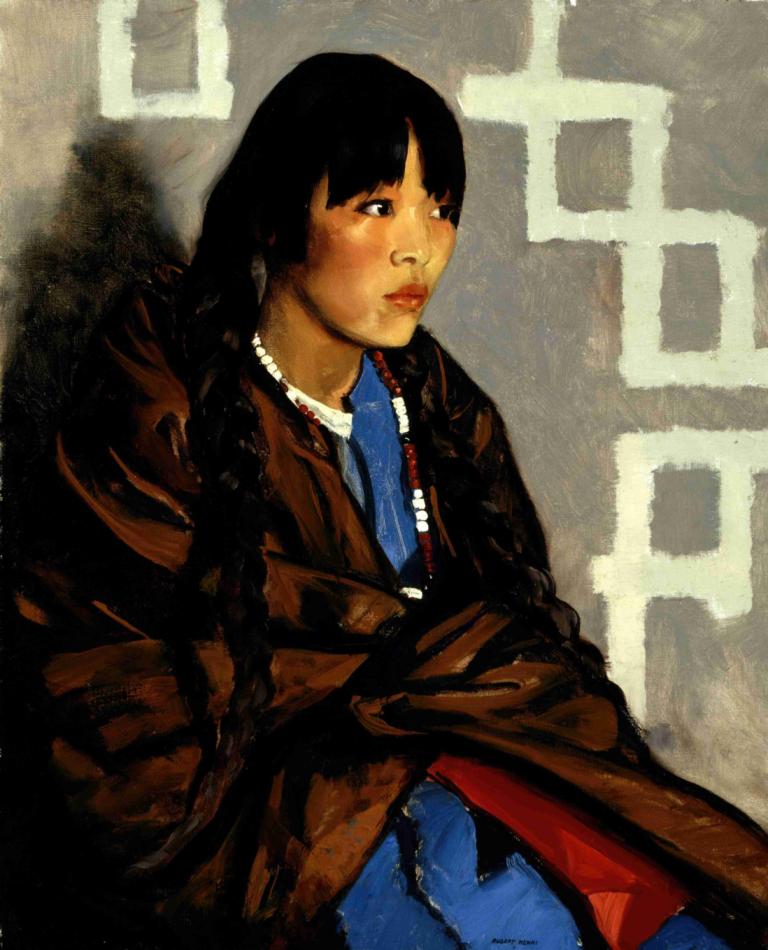 Indian Girl (Julianita),Ragazza indiana (Julianita),Robert Henri,Pittura ad olio,Pittura ad olio, 1 ragazza