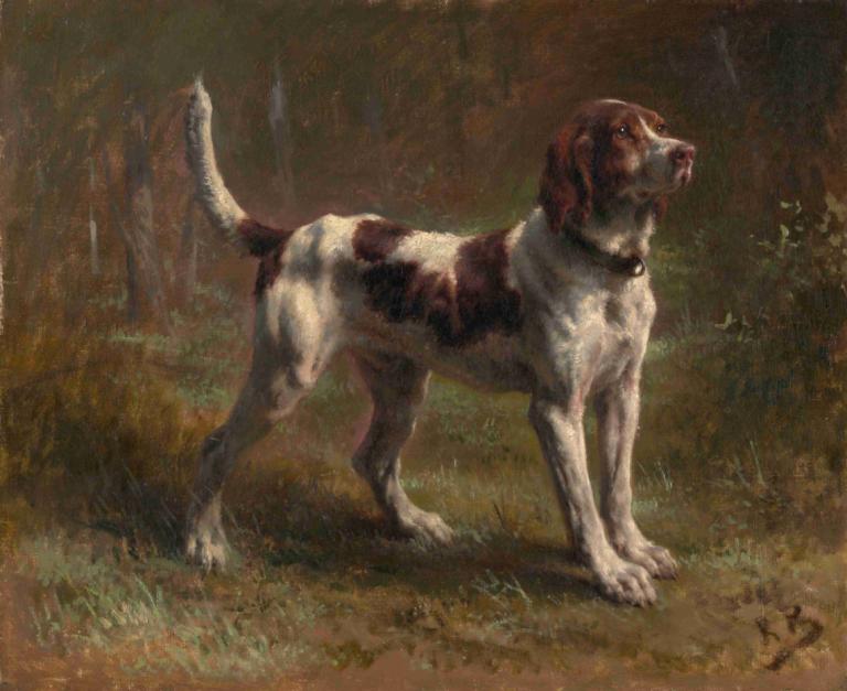 A Limier Briquet Hound,Limier Briquet Hound,Rosa Bonheur,Różowy bonheur,Obraz olejny,Obraz olejny