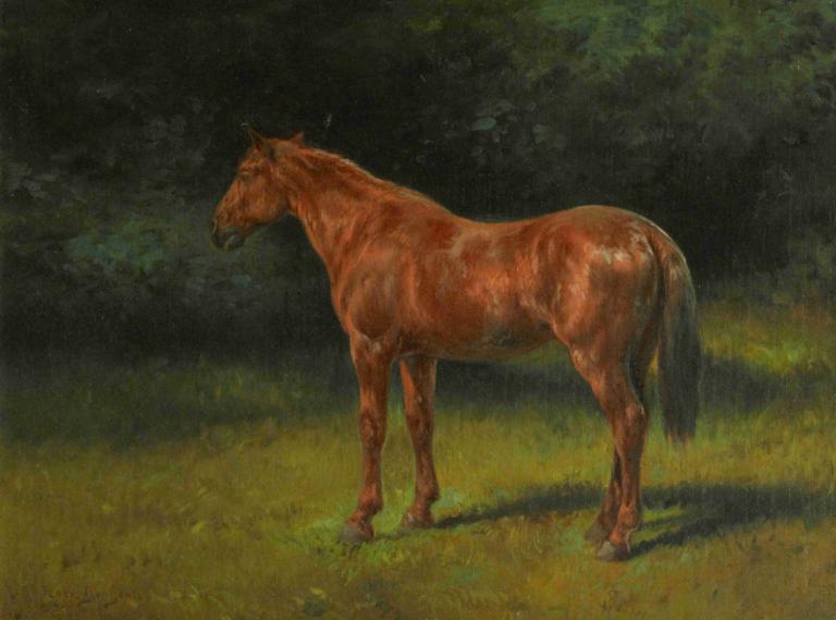 L'oseille Rouge,レッド・ソレル,Rosa Bonheur,ピンク・ボヌール,油絵,油絵, 人間がいない, 草, 従来のメディア, 絵画（中）, 屋外, 動物の焦点, 横から, 現実的な, 動物, ソロ